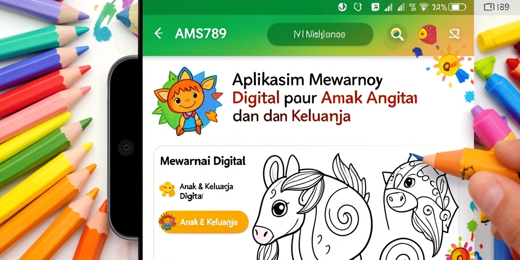 Tampilan antarmuka aplikasi Mewarnai Digital AMS789 yang menarik dan interaktif.