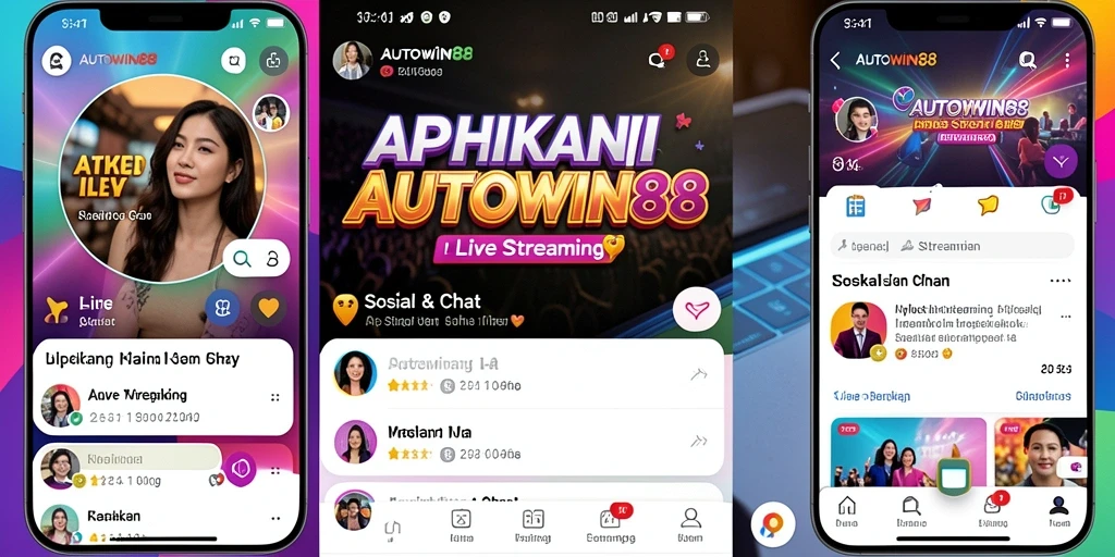 Antarmuka aplikasi AUTOWIN88 yang menarik untuk Live Streaming.