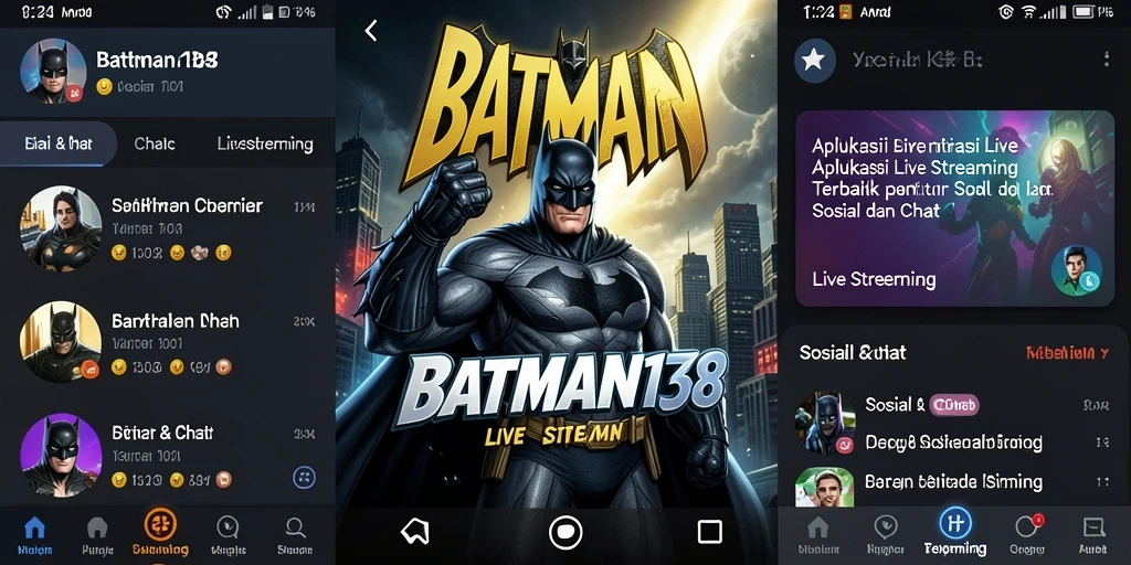 Antarmuka menarik dalam aplikasi Live Streaming BATMAN138.