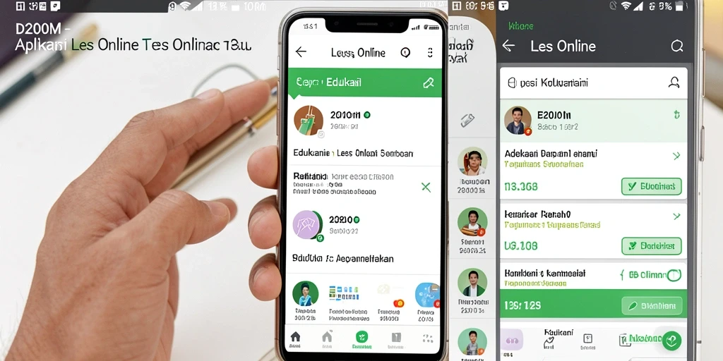Tampilan antarmuka D200M yang ramah pengguna untuk pembelajaran les online.