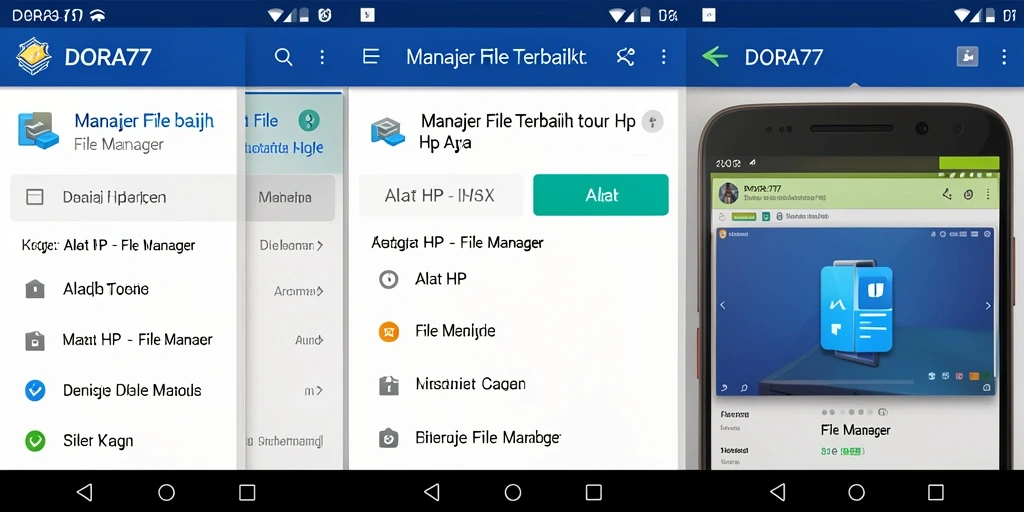 Tampilan antarmuka DORA77 yang sederhana dan fungsional sebagai File Manager.