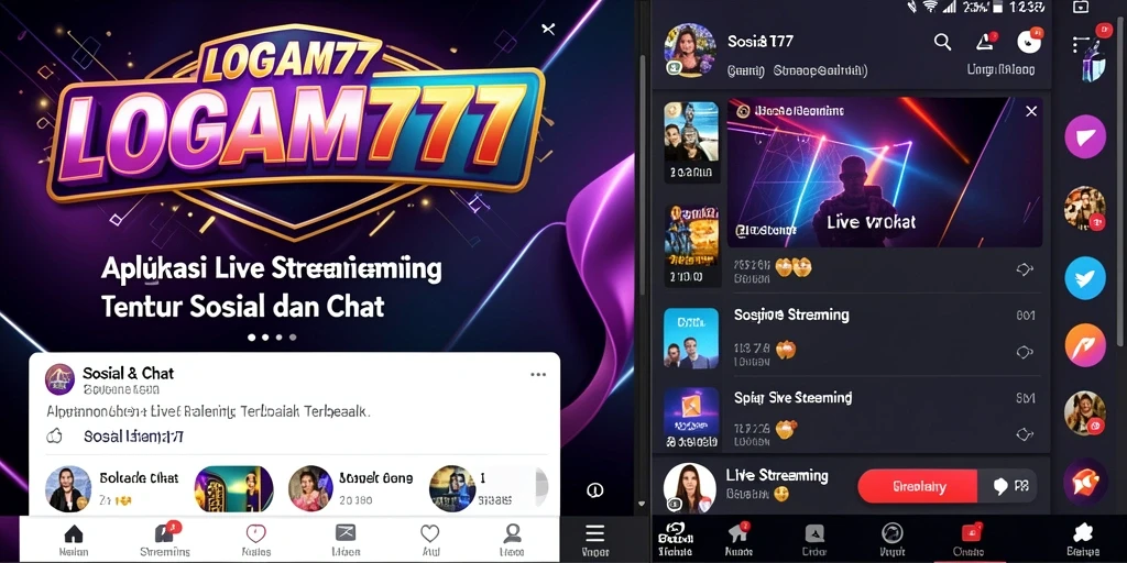 Antarmuka aplikasi LOGAM777 saat Live Streaming yang interaktif.