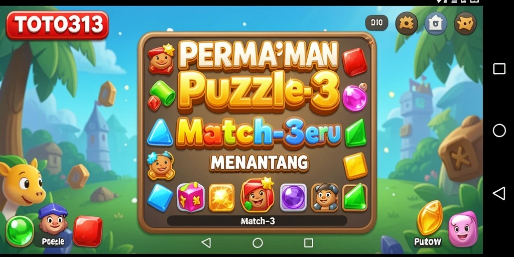 Tampilan antarmuka TOTO313 yang menarik saat bermain Puzzle Match-3.