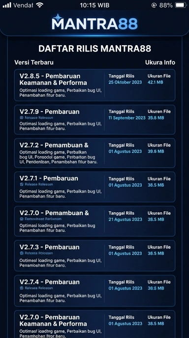 Riwayat Versi mantra88 untuk Pengguna Android